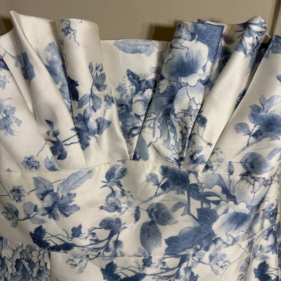 Alfred Sung Floral Ruffle Strapless Trumpet Maxi Gown Women's 4 Cottage Rose NWT - Picture 10 of 12